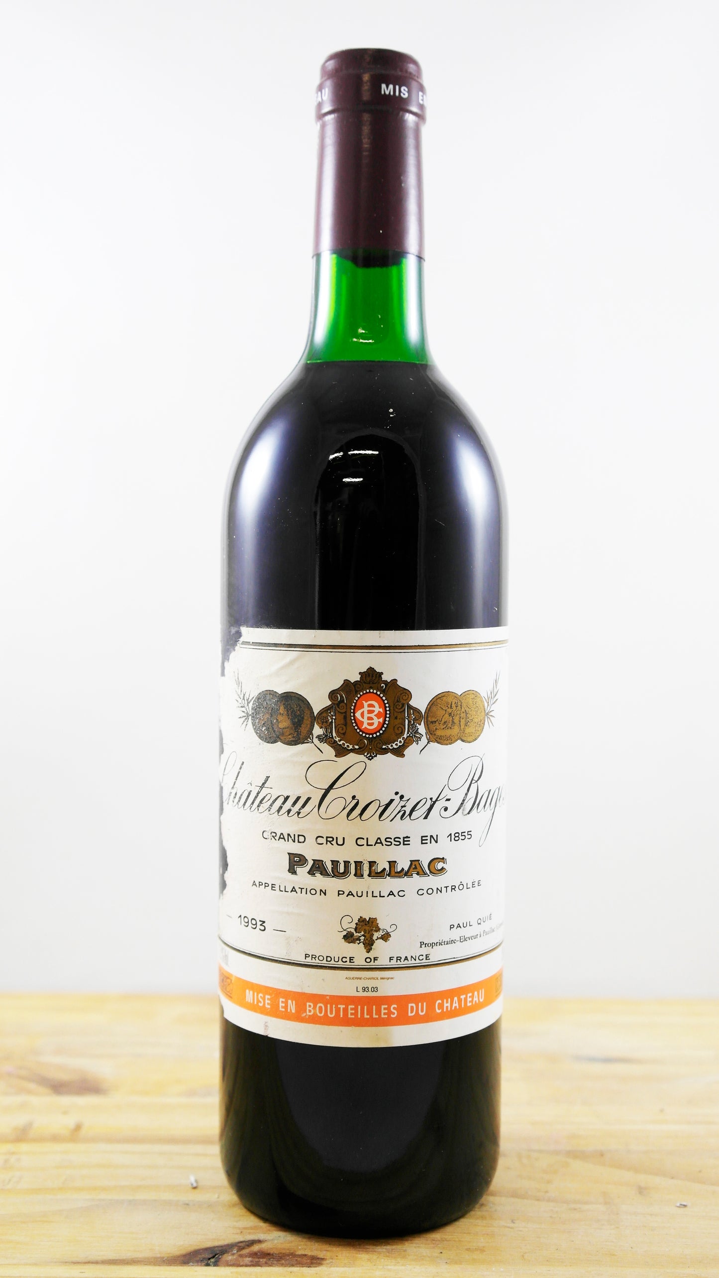 Vin Année 1993 Château Croizet-Bages