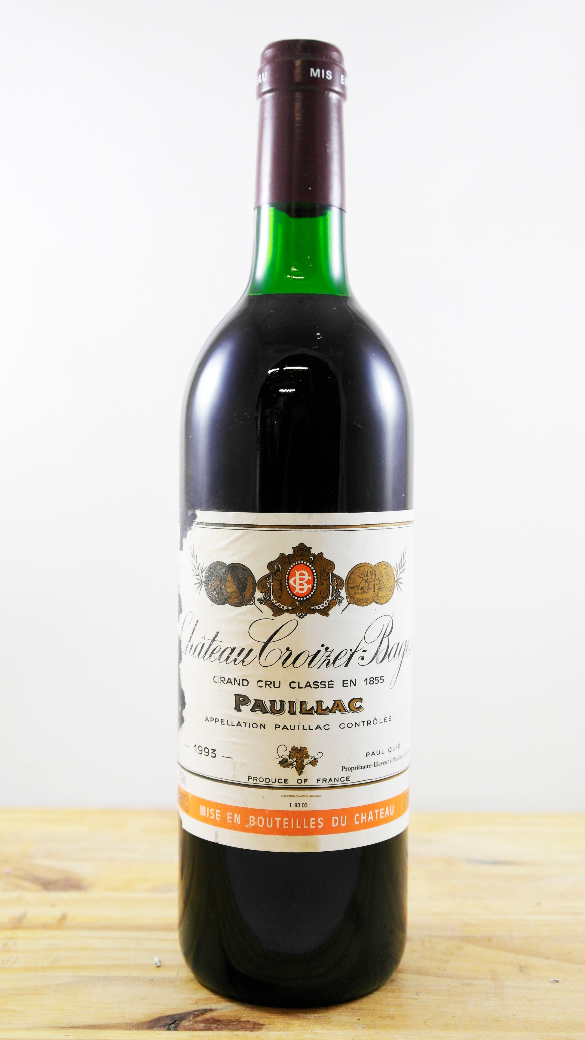 Vin Année 1993 Château Croizet-Bages