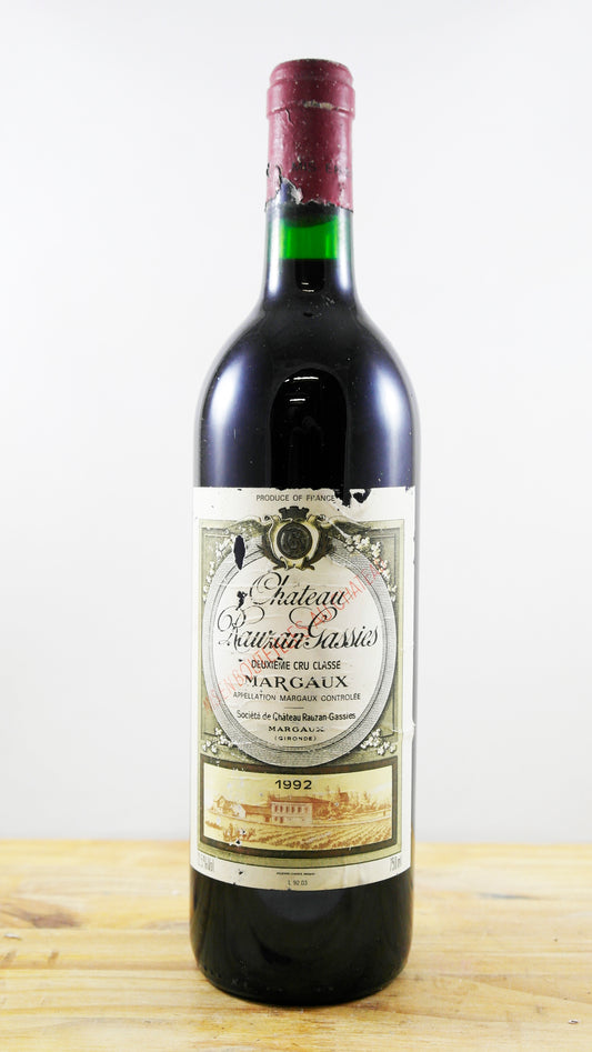 Vin Année 1992 Château Rauzan Gassies
