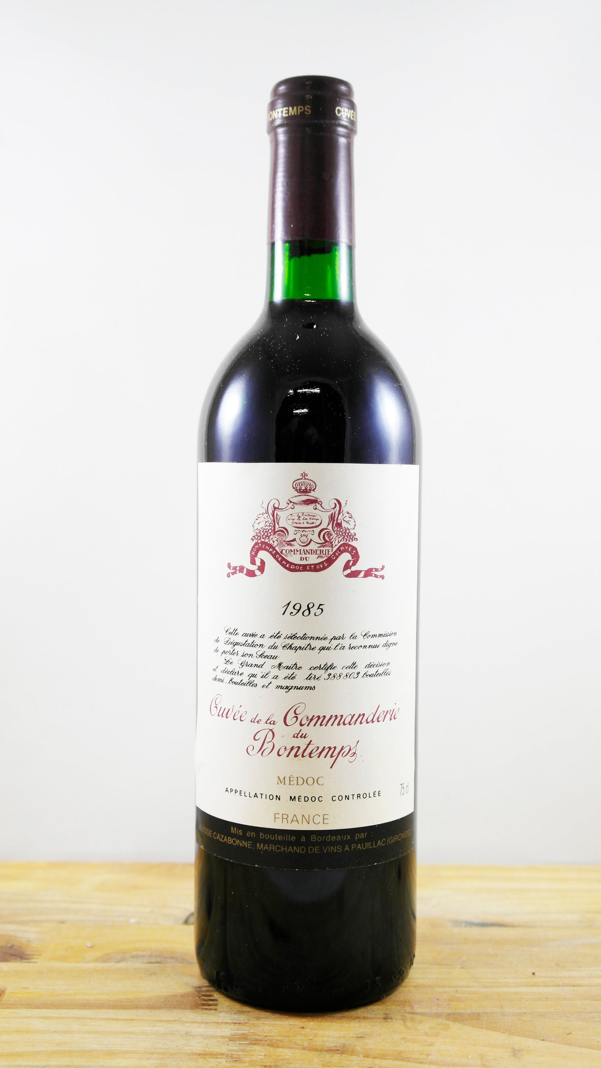 Vin Année 1985 Cuvèe de la Commanderie du Bontemps