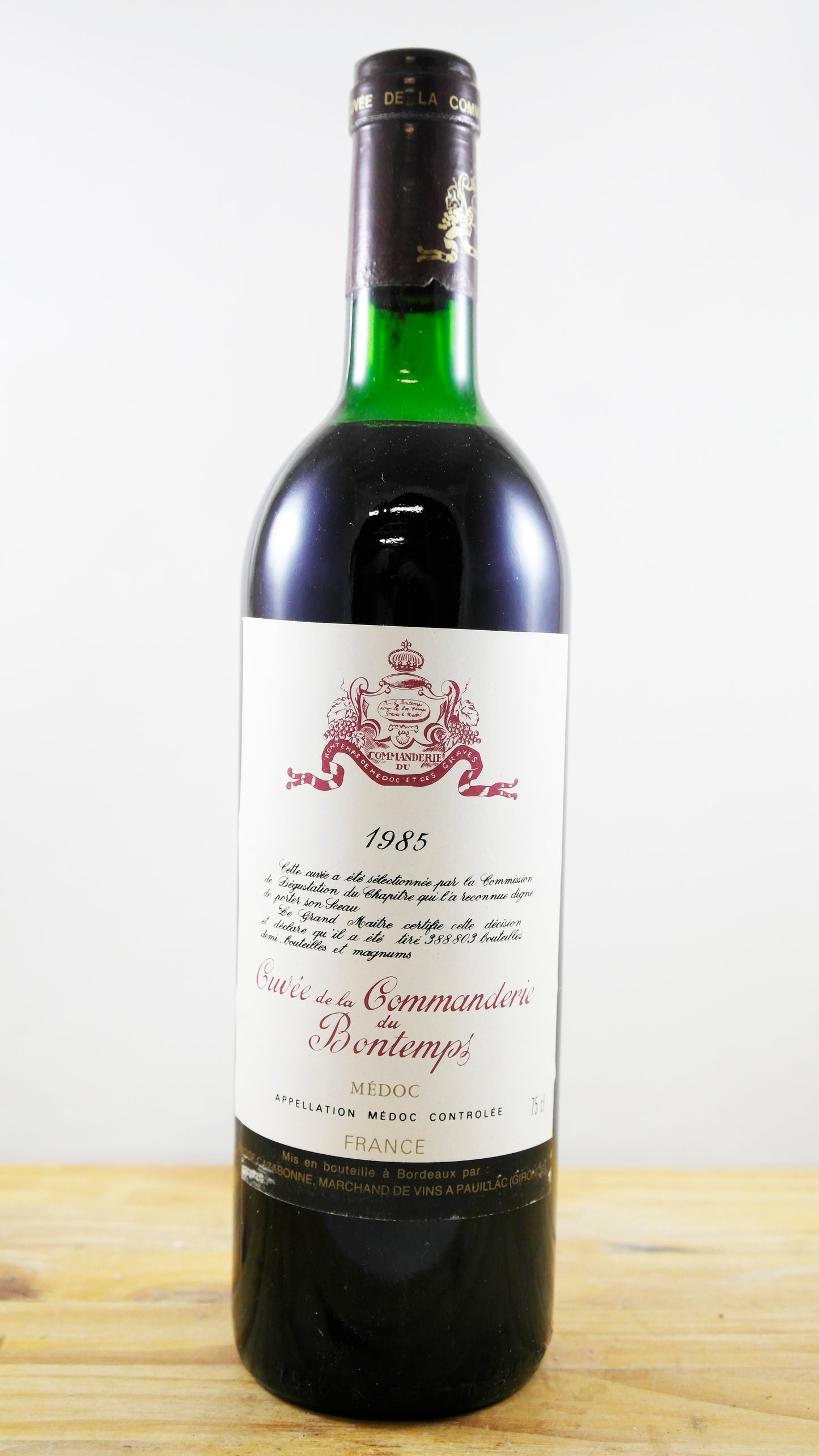 Vin Année 1985 Cuvèe de la Commanderie du Bontemps