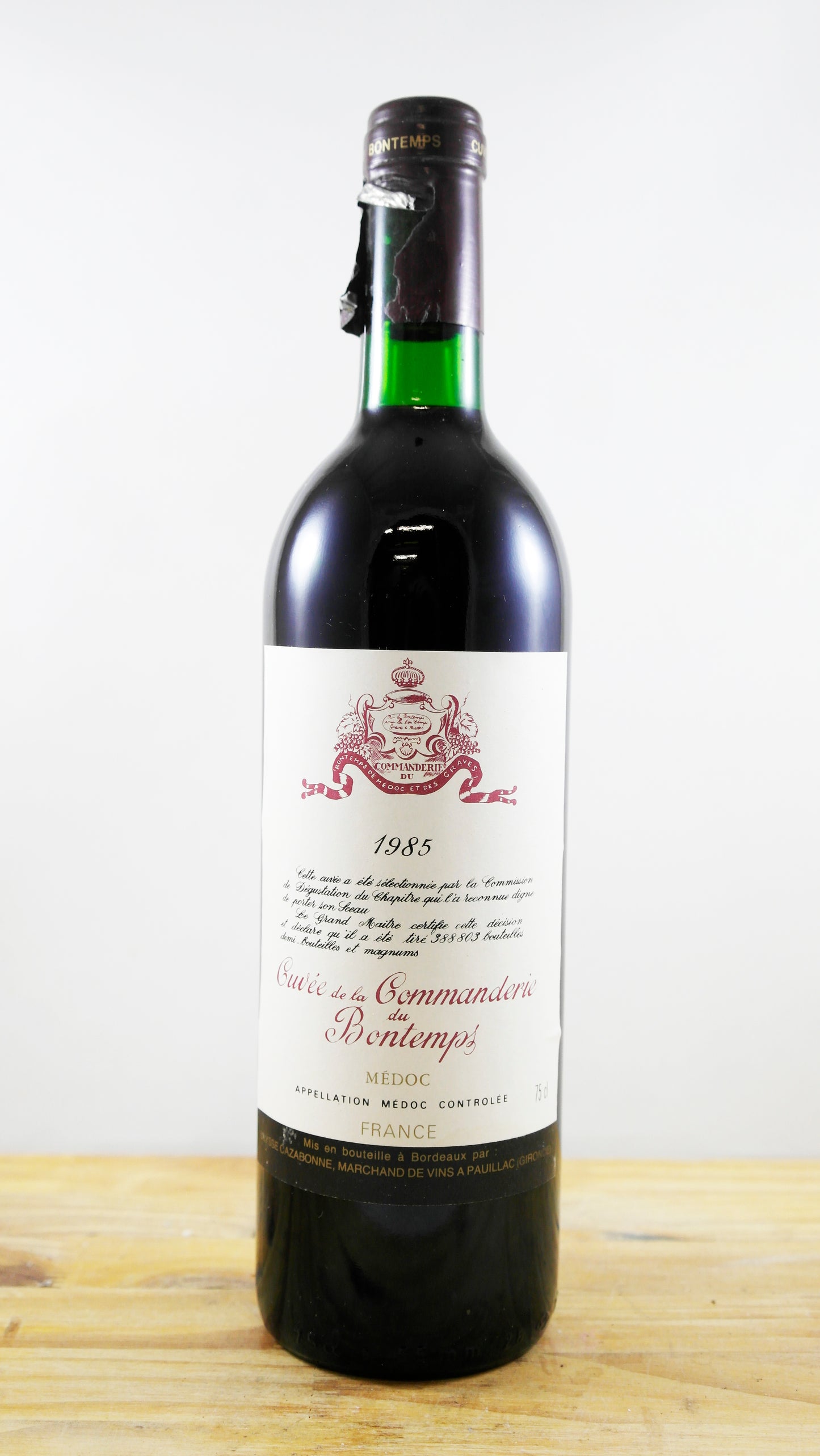 Vin Année 1985 Cuvèe de La Commanderie du Bontemps