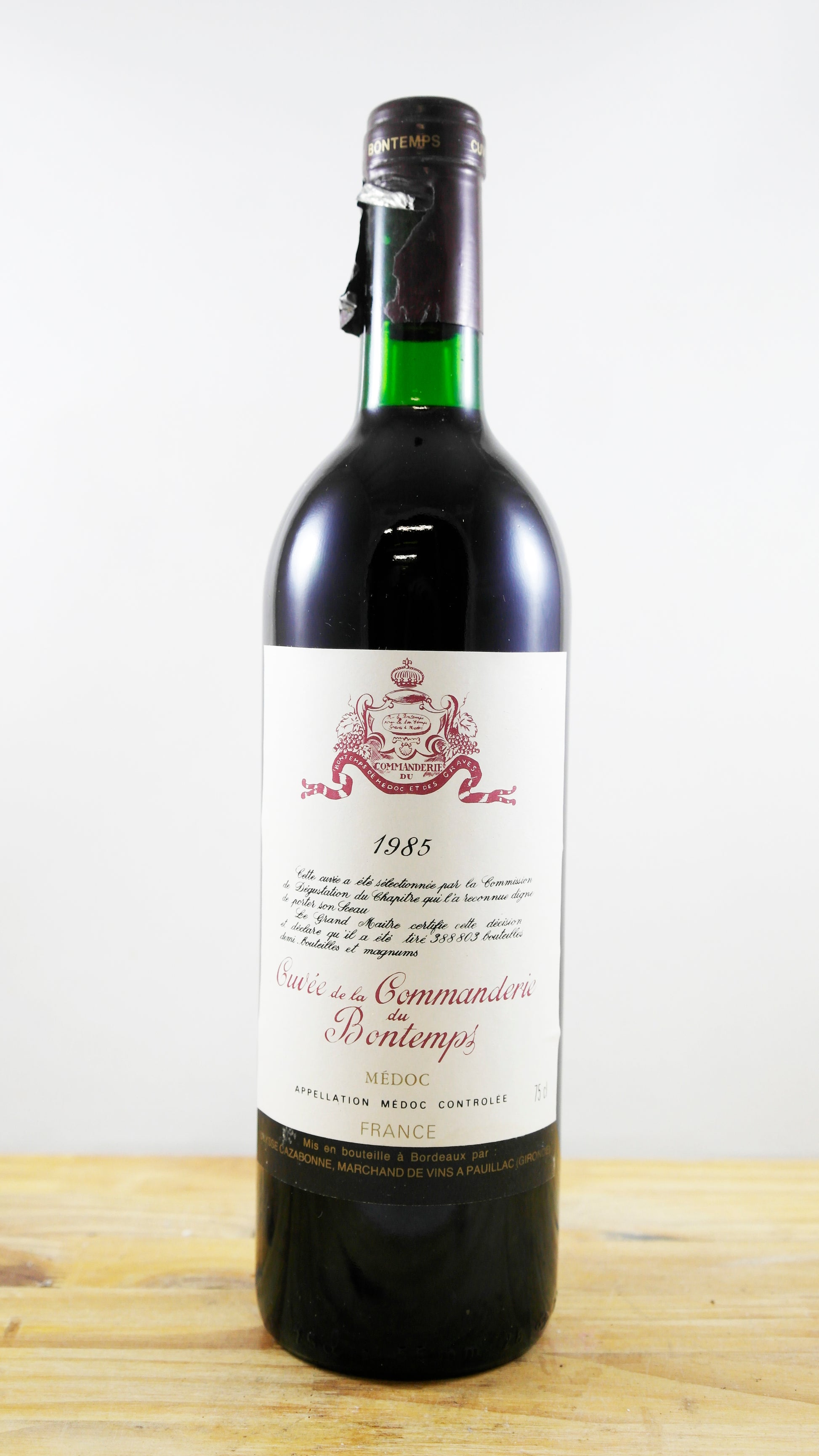 Vin Année 1985 Cuvèe de La Commanderie du Bontemps