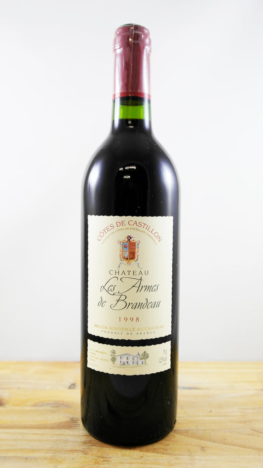 Vin Année 1998 Château Les Armes de Brandeau