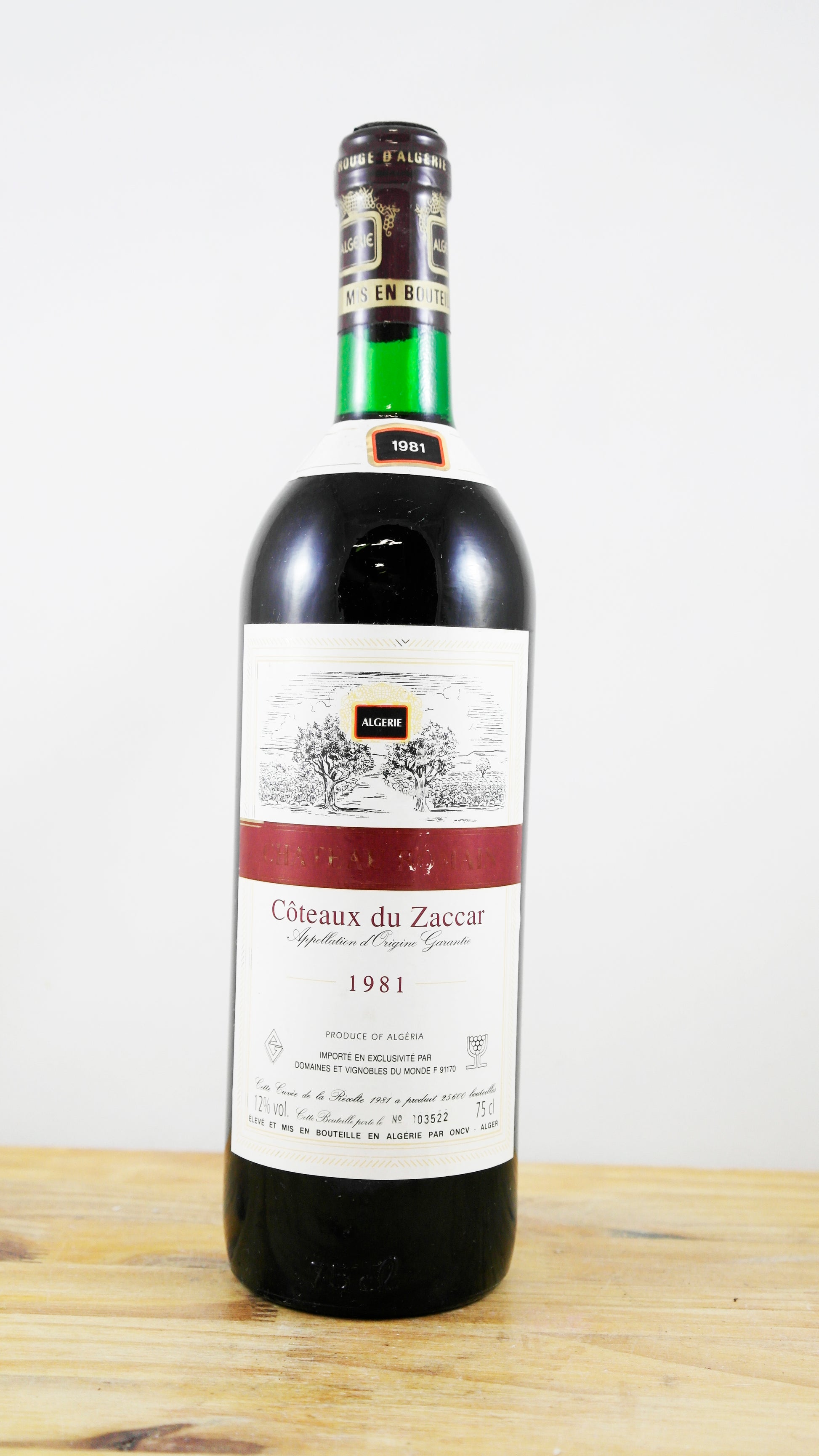 Vin Année 1981 Côteaux du Zaccar