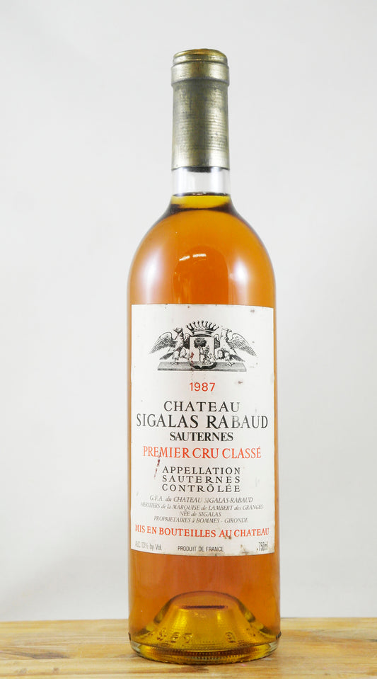 Vin Année 1987 Château Sigalas Rabaud 