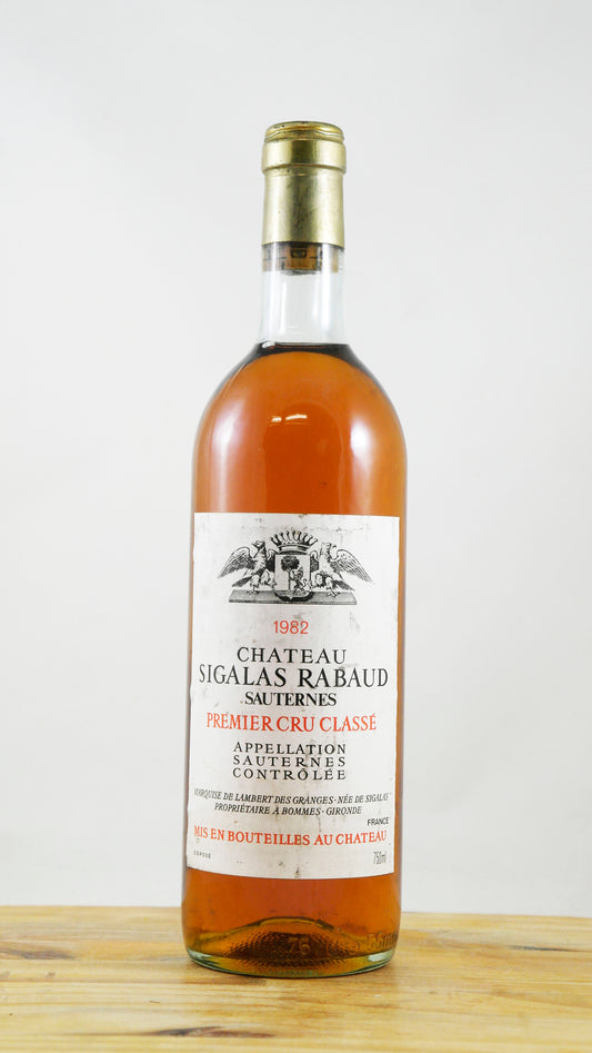 Vin Année 1987 Château Sigalas Rabaud