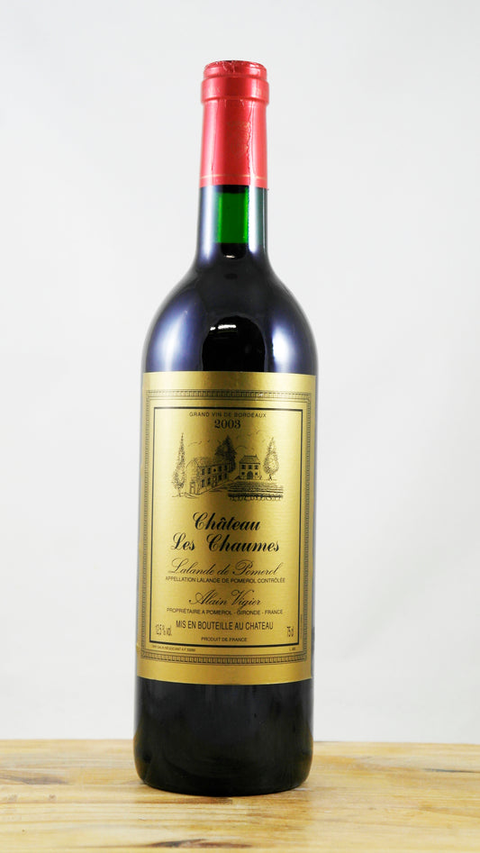 Vin Année 2003 Château les Chaumes