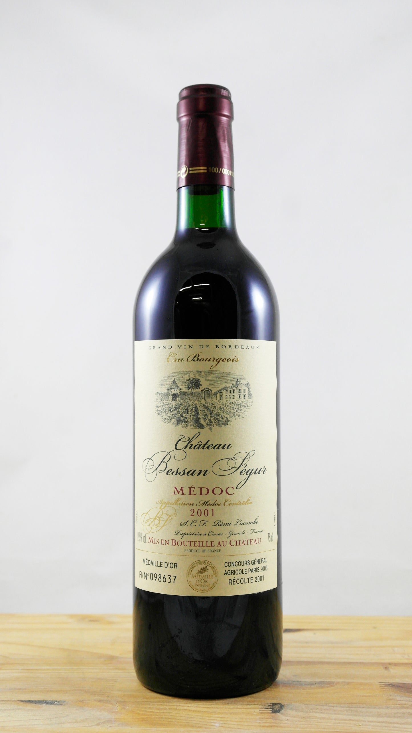 Vin Année 2001 Château Bessan Ségur